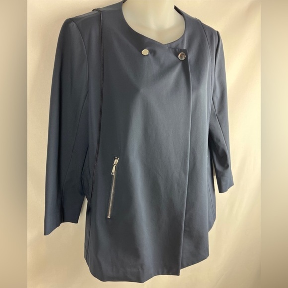 Lafayette 148 Dayle Double Breasted Snap Closure 3/4 Sleeve Tie Waist Jacket 8 - Picture 8 of 16